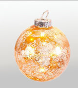 Golds and White Marble Effect Glass Christmas Ornament
